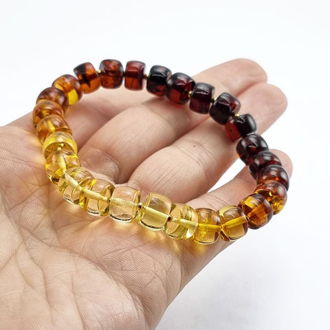 Gradient Amber Tablets Stretch Bracelet