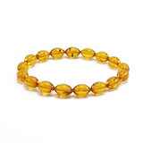 Cognac Amber Olive Beads Stretch Bracelet