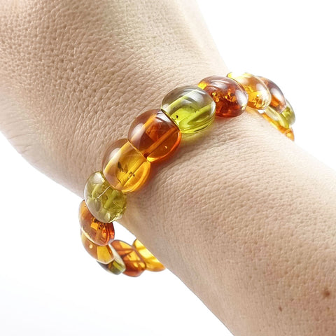 Multi-Color Amber Beads Stretch Bracelet