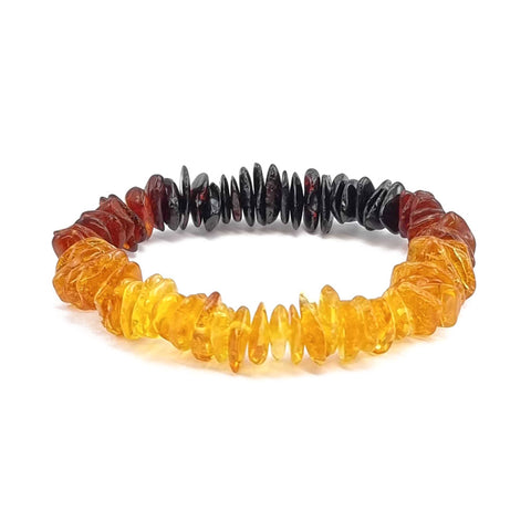 Rainbow Amber Chips Stretch Bracelet