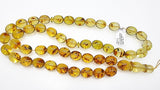 Natural Amber Egg Shape 14x12 mm Islamic Prayer Beads With Insects