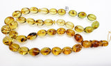 Natural Amber Olive Shape 16x12 mm Islamic Prayer Beads With Insects