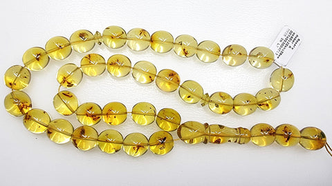 Natural Amber Egg Shape 12 mm Islamic Prayer Beads With Insects