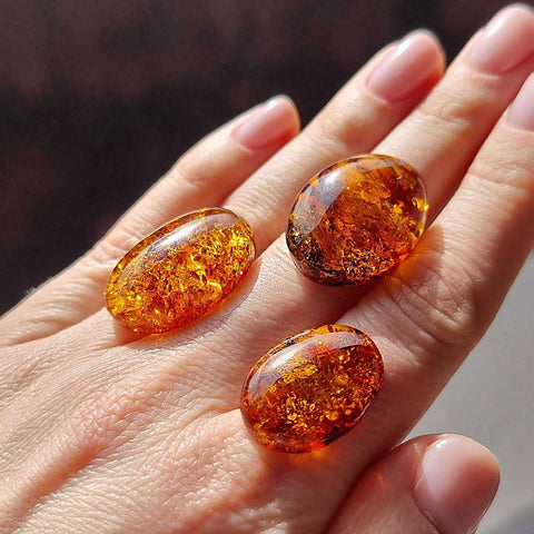 Cognac Amber Free Shape Cabochons