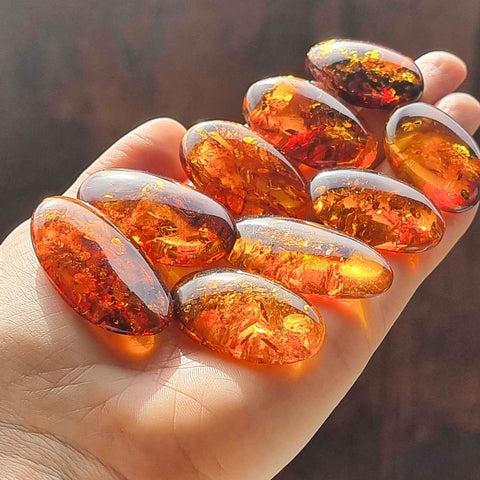 Cognac Amber Free Shape Cabochons