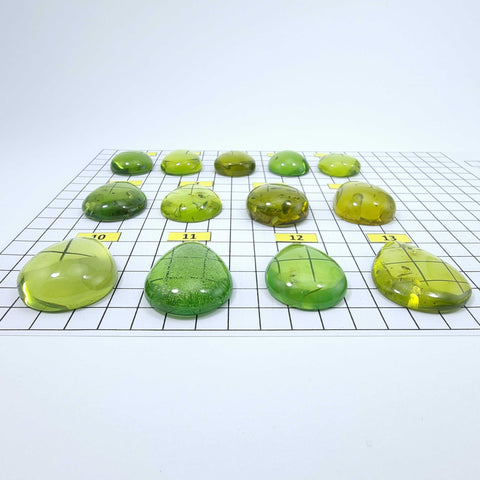 Green Amber Drop Shape Cabochons