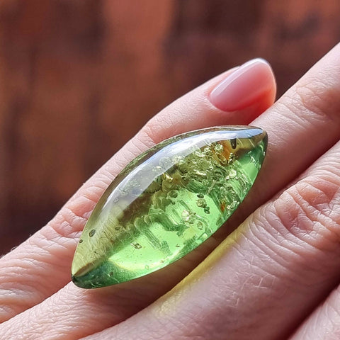 Green Amber Handmade Marquise Shape Cabochons