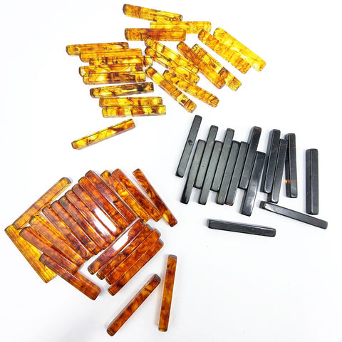 Cognac Amber Rectangular Free Shape Cabochons