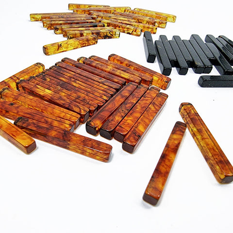 Cognac Amber Rectangular Free Shape Cabochons