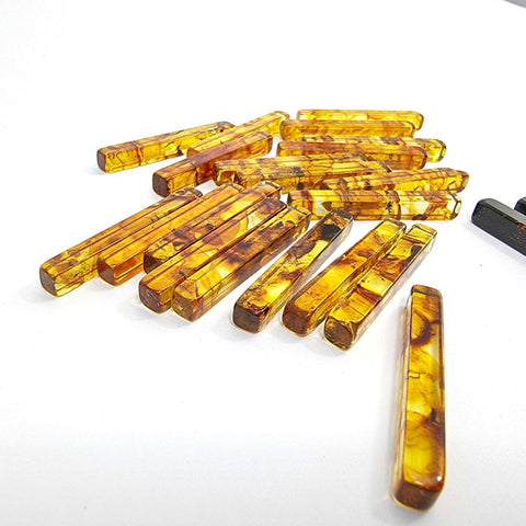 Cognac Amber Rectangular Free Shape Cabochons