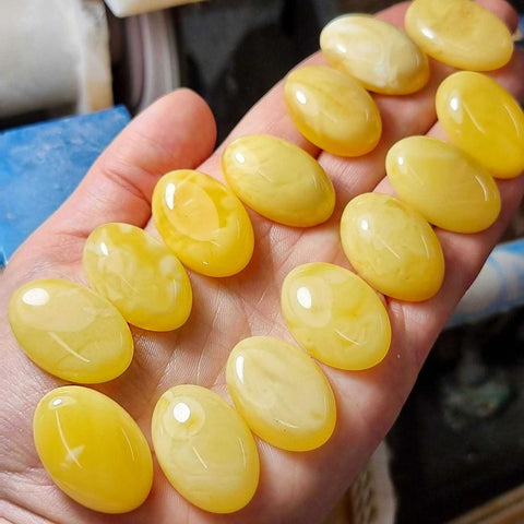 Milky Amber Calibrated Oval Cabochons