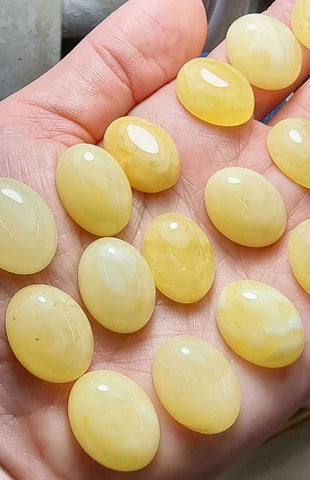 Milky Amber Calibrated Oval Cabochons