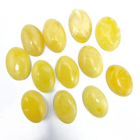 Milky Amber Calibrated Oval Cabochons