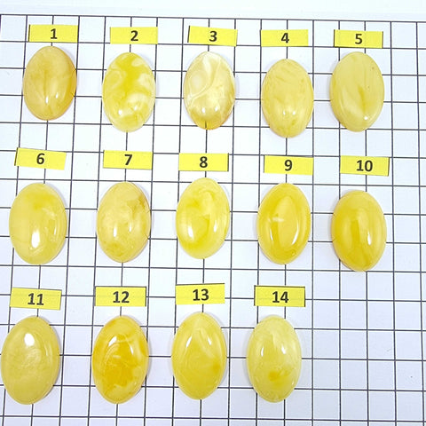 Milky Amber Calibrated Oval Cabochons