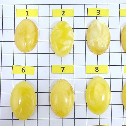 Milky Amber Calibrated Oval Cabochons