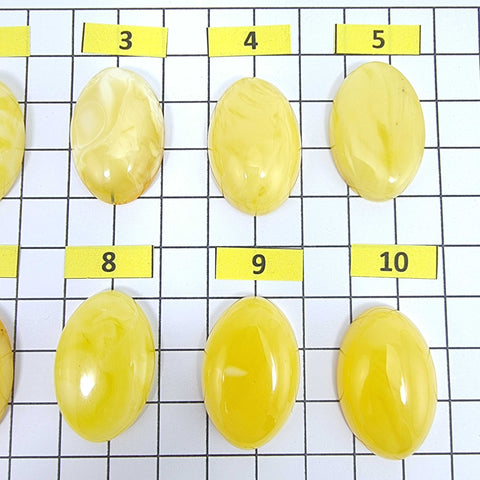 Milky Amber Calibrated Oval Cabochons