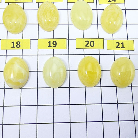 Milky Amber Calibrated Oval Cabochons