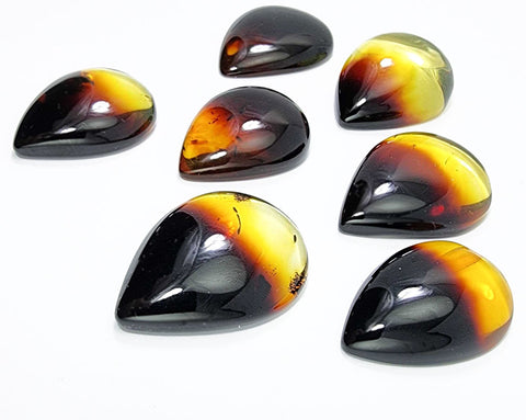 Gradient Amber Drop Shape Cabochon