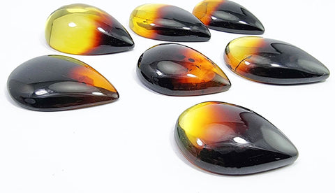 Gradient Amber Drop Shape Cabochon