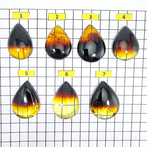 Gradient Amber Drop Shape Cabochon