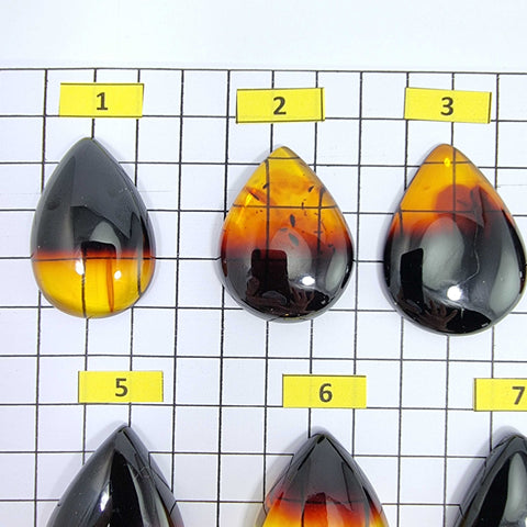 Gradient Amber Drop Shape Cabochon