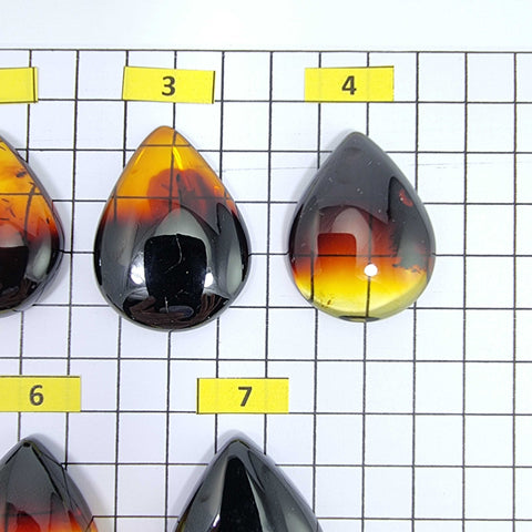 Gradient Amber Drop Shape Cabochon