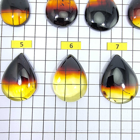 Gradient Amber Drop Shape Cabochon