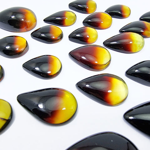 Gradient Amber Drop Shape Cabochon