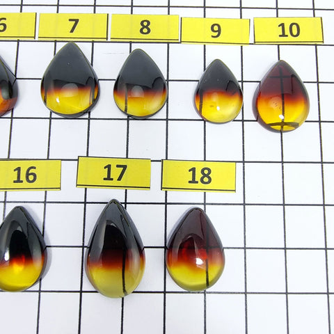 Gradient Amber Drop Shape Cabochon