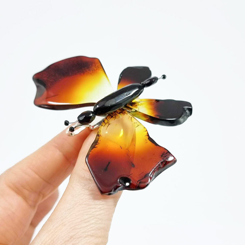 Gradient Amber Butterfly Brooch - Pendant