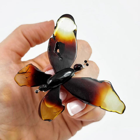 Gradient Amber Butterfly Brooch - Pendant