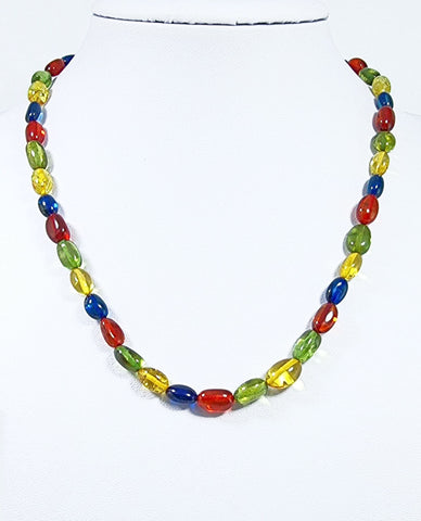 Multi-Color Amber Nugget Beads Necklace