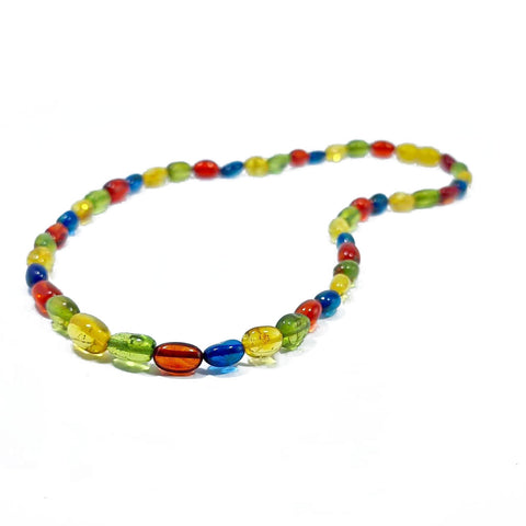 Multi-Color Amber Nugget Beads Necklace