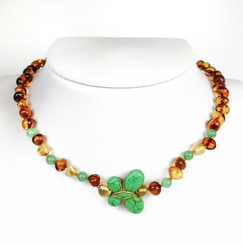 "KIDDO" Multi-Color Amber Baroque Beads Baby Necklace