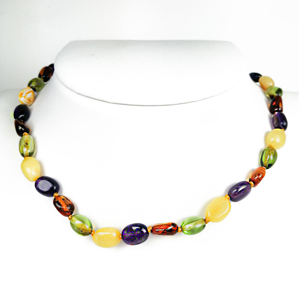 "KIDDO" Multi-Color Amber Small Nuggets Baby Neckalce - Amber Alex Jewelry