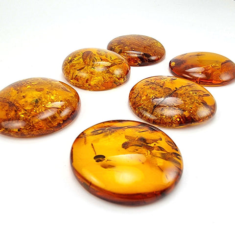 Cognac Amber Free Shape Round Cabochons