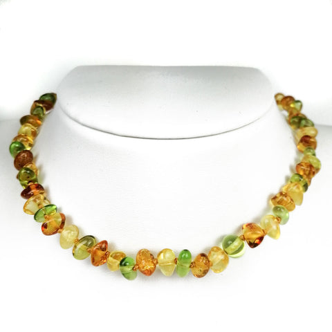 "KIDDO" Cognac & Lemon Amber Baroque Beads Baby Necklace - Amber Alex Jewelry