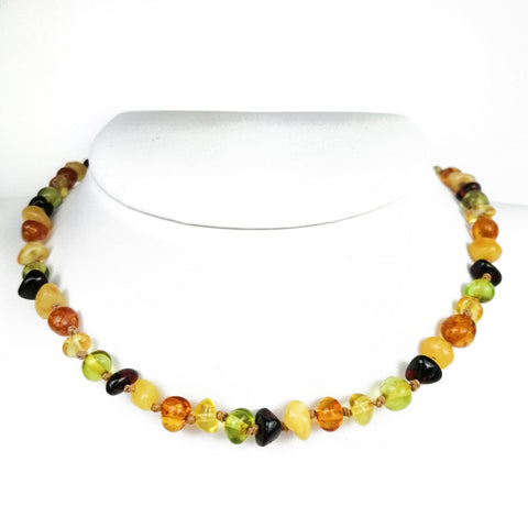 "KIDDO" Multi-Color Amber Baroque Beads Baby Necklace - Amber Alex Jewelry