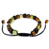 Multi-Color Amber Cube Beads Adjustable Bracelet - Amber Alex Jewelry