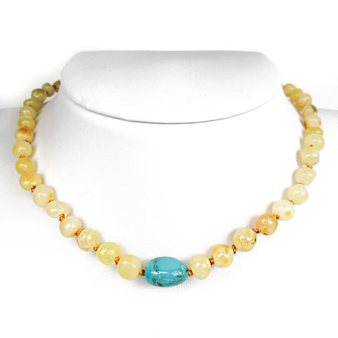 "KIDDO" Milky Amber Baroque Beads Baby Necklace - Amber Alex Jewelry