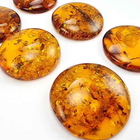 Cognac Amber Free Shape Round Cabochons