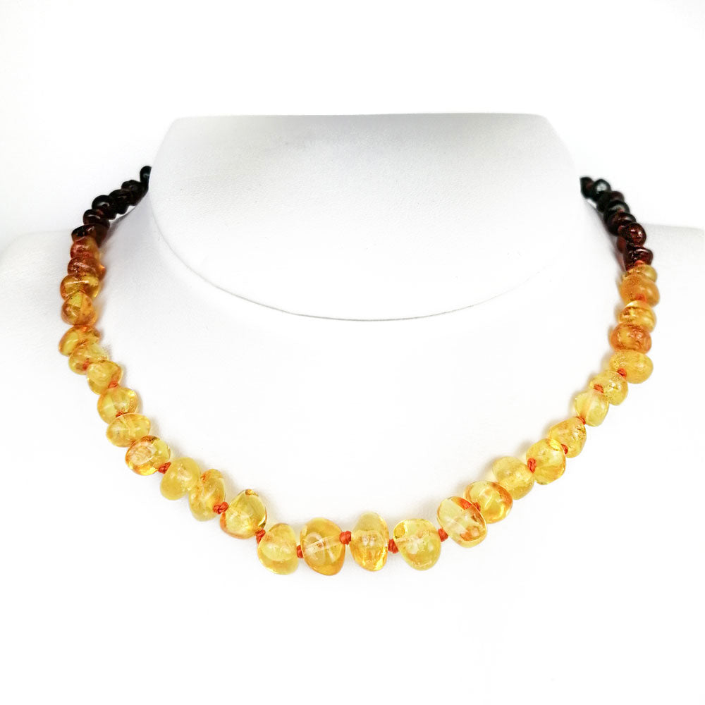 "KIDDO" Rainbow Amber Baroque Beads Baby Necklace - Amber Alex Jewelry