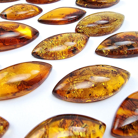 Cognac Amber Marquise Shape Cabochons