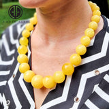 Milky Amber Round Beads Necklace