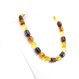 Multi-Color Amber Barrel Beads Necklace