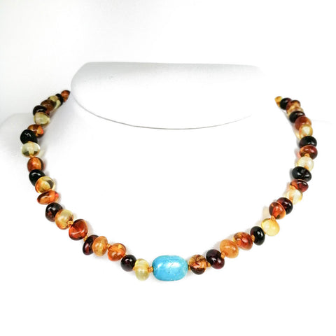 "KIDDO" Multi-Color Amber Baroque Beads Baby Necklace - Amber Alex Jewelry