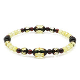 Multi-Color Amber Faceted Beads Stretch Bracelet - Amber Alex Jewelry