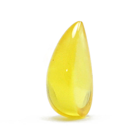 Milky Cloudy Amber Flat Bottom Teardrop Stone - Amber Alex Jewelry