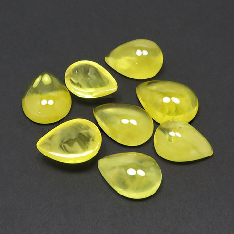 Milky Cloudy Amber Flat Bottom Teardrop Stone - Amber Alex Jewelry