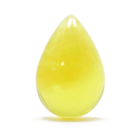 Milky Cloudy Amber Flat Bottom Teardrop Stone - Amber Alex Jewelry